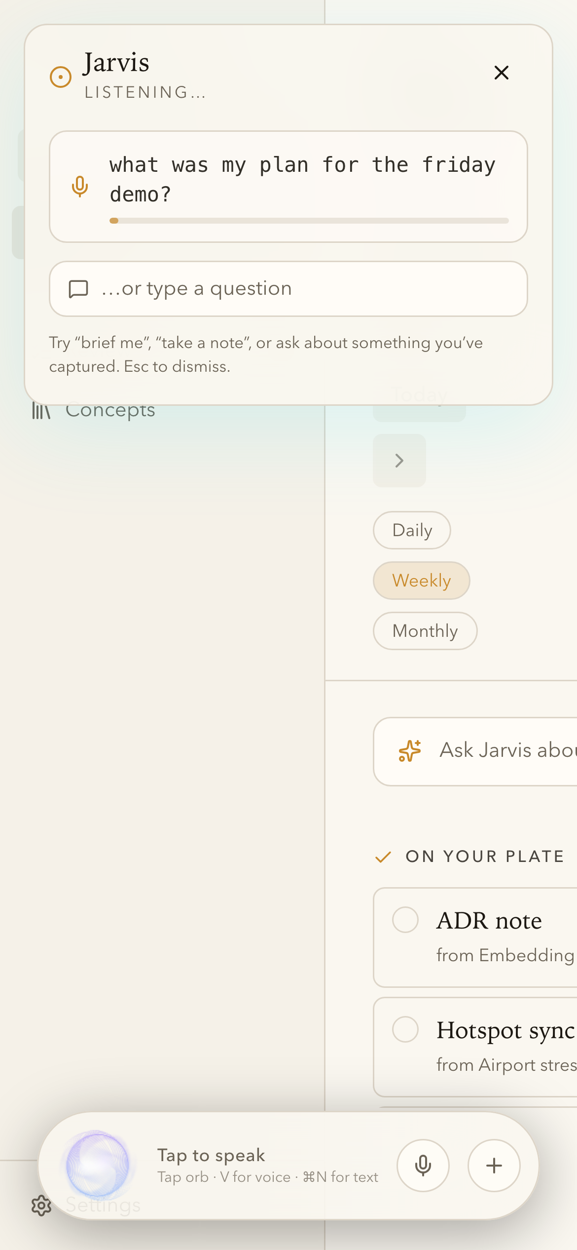 Mobile — Today view